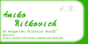 aniko milkovich business card
